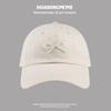 Gorra de béisbol con lazo de perla para mujer, estilo coreano, suave, con protección solar para exteriores, ideal para estudiantes.