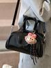 Primavera Nova Coreia do Sul Casual Nicho Portátil Bolsa Boston Simples Combina com Tudo Couro Encerado de Alta Qualidade Bolsa Transversal