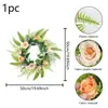 Corona de Rosa Artificial en Stock Transfronteriza Decoración Colgante Pequeña para Sala de Estar de Navidad Año Nuevo Día de San Valentín Decoración de Puerta de Flor Artificial Corona de Flor Artificial