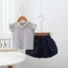 Conjunto de Ropa de Verano para Niñas, Top Coreano de Mangas Acampanadas, Conjunto de Dos Piezas Delgado a la Moda para Bebés y Niños Pequeños
