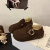 Zapatos Birkenstock completamente cerrados de suela gruesa para mujer, nuevo estilo 2026, mocasines Birkenstock de invierno slip-on con forro de felpa, zapatos de algodón