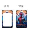 Juego de tarjetas de animación de mundo paralelo de la expedición del héroe de Marvel Spider-Man, bolsa para tarjetas de comida para estudiantes, juego de tarjetas de autobús con cordón largo