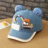 Gorro de Bebé de Orejas de Oso para Primavera y Otoño, Gorra de Béisbol con Pico y Estampado de Oso, Gorra de Béisbol Linda de Dibujos Animados