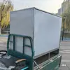 Triciclo Totalmente Cerrado Semi-Acero Inoxidable con Candado, Características de Desmontaje y Montaje, Carrito Stand para Snacks Comercial, Multifuncional para Venta Ambulante, Barbacoa y Comida Picante
