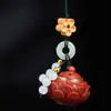 Bolsita de Loto Cinabrio Loto Loto Buena Suerte Bolsa Colgante para Coche Retro Colgante Cheongsam Solapa de Presión Tendencia Nacional Colgante Adornos para Colgar Seguros