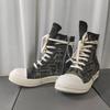Zapatos Casuales de Caña Alta para Hombre Zapatos de Lona para Hombre Europeos y Americanos High Street Denim Lavado Mendigo Asimétricos de Suela Gruesa para Aumentar la Estatura