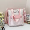 Nueva Bolsa de Tutoría Cuadros Fresca Dulce Linda de Gatito para Estudiantes de Secundaria y Preparatoria Bolso de Mano Ligero para Viaje Elegante Bolso Cruzado