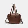 Bolsa JK de Couro PU Preto, Bolsa de Mão Escolar Japonesa com Alça Transversal Removível, Bolsa Casual para Estudantes