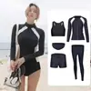 Novo traje de neoprene estilo coreano para casais do fabricante, traje de mergulho que valoriza a silhueta para surf, snorkeling e férias, maiô de duas peças