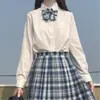 Camisa Básica Blanca Leche Cuello Pico Cuello Redondo Manga Larga Manga Corta Estilo Japonés Uniforme JK Camisa JK