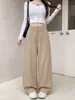 Pantalones de Pierna Ancha para Mujer, Nueva Moda Otoño/Invierno, Talla Grande Ajuste Holgado, Pantalones de Traje Casual Deportivos, Pantalones Versátiles de Ropa de Trabajo con Caída