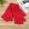 Guantes de Lana Tejidos de Invierno Forrados de Polar Engrosados para Exteriores Resistentes al Frío Guantes Cálidos Simples de Color Sólido para Mujer Guantes con Pantalla Táctil