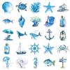 50 adesivos azul oceano mar azul pequenos frescos fofos desenho animado biológico decorativos capa de celular copo de papelaria