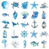 50 adesivos de grafite marinho azul desenho animado criativo pequeno fresco aquarela decoração celular plano cartão goo adesivos