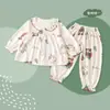 Pijama Nuevo de Otoño e Invierno para Niños Ropa de Casa Traje Padre-Hijo para Niña Dulce Linda con Encaje Niños Medianos y Grandes Estilo Princesa