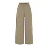 Pantalones de Traje Caqui de Cintura Alta Sueltos de Pierna Ancha para Mujer Otoño 2026 Nuevo Estilo Estilo Old Money Caídos de Pierna Recta Pantalones Casuales
