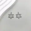1 Novo Pingente de Estrela de Cinco Pontas Vazada Série Estrela Liga de Prata Antiga Pingente Acessórios para Joias DIY