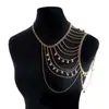 Joias Europeias e Americanas Moda Transfronteiriça Multicamadas Franja Bola de Metal Corrente de Ombro Corrente Corporal Personalizada Sexy Acessórios de Corrente para o Peito