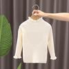 [en stock camisa interior para niña suéter blanco de cuello medio alto para bebé top de suéter elástico negro para niños otoño