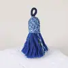 Pingente de Borla Pequena de Fio de Algodão Enrolado à Mão Estilo Xizang, Material para Pulseira DIY Feito à Mão, Ornamento de Borla Curta com Tampa Rosqueada