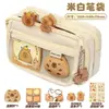 Estuche Kapibara de Gran Capacidad, Lindo Estuche de Papelería, Estuche para Niños, Set de Útiles Escolares Resistente a las Manchas, Estuche de Papelería