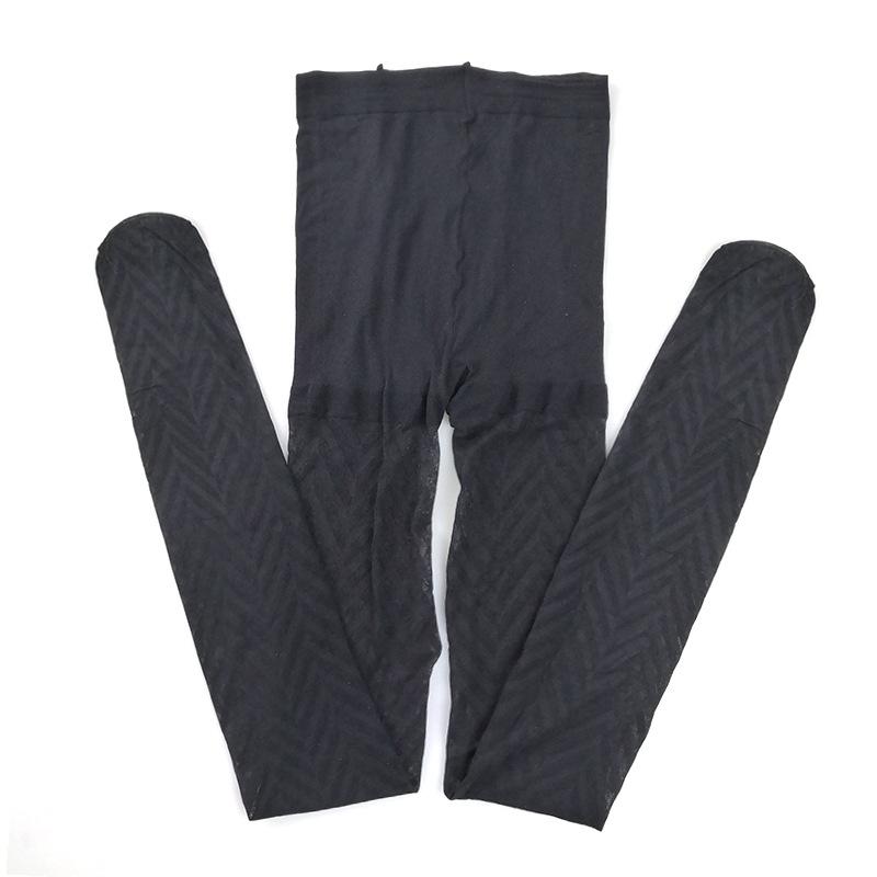 大箭头斜纹提花连裤袜-806