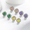 Brincos de Fogos de Artifício com Pedras Preciosas Coloridas Mais Vendidos no TikTok para Mulheres, Brincos Modernos de Diamante de Alto Carbono, Brincos Mais Vendidos em Transmissão Ao Vivo, Dropshipping de Transmissão Ao Vivo