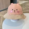 Gorro de bebé primavera y otoño pana sombrero de sol invierno niños rana de dibujos animados sombrero de cubo cálido sombrero de pescador para niños