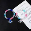 Conjunto de joyería para pareja y mejor amigo de Stitch y Angel, collar empalmado en forma de corazón, pulsera de cuentas bicolor, accesorios juguetones al por mayor