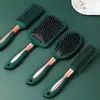 Pente de Almofada de Ar Verde Escuro Eletrostático, Pente Alisante de Cabelo, Pente de Rolo de Plástico, Pente Massageador de Couro Cabeludo, Conjunto de Pentes Modeladores Foscos