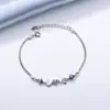 Pulsera romántica de amor de doble diamante corazón a corazón para mujer, moda transfronteriza, tendencia Joker, pulsera chapada en plata, joyería al por mayor