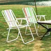 Silla plegable portátil para exteriores, silla de camping, silla de picnic de primavera con rayas de colores, silla plegable, silla de picnic con foto