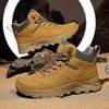 Botas de caminhada outdoor de cano alto, tamanho grande, transfronteiriças para homens, com design retrô e moderno, cabedal em couro respirável e solas antiderrapantes e resistentes ao desgaste, adequadas para trilhas off-road