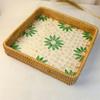 Rattan Escandinavo Creativo Colorido Bandeja de Concha Empalmado Tejido Almacenamiento Plato de Frutas Decoración Almacenamiento de Té Cesta de Snacks