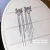 Pendientes de Lazo con Incrustaciones de Diamantes y Perlas, Pendientes de Estilo Francés de Lujo Ligero, Diseño de Nicho de Gama Alta, Pendientes Sencillos al por Mayor