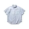 Camisa Masculina Nanxia Nova de Verão Estilo Coreano Simples Casual ao Ar Livre Textura Listrada Básica, Solta e Versátil na Moda
