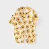 Macacão de Gaze para Bebê Macacão de Verão Ultra-Fino de Manga Longa 100% Algodão Roupão Roupas de Verão com Ar Condicionado para Crianças Roupas para Engatinhar de Recém-Nascido