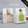 Saco de embalagem de alimentos saco de papel kraft transparente saco para assar pão saco para levar atacado saco de embalagem para viagem saco de pão personalizado