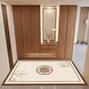 Nuevo felpudo de entrada estilo chino con estampado de cuero, engrosado, impermeable y resistente al aceite, fácil de limpiar, para cambiarse los zapatos en la entrada