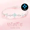 Pulsera de Plata de Ley S925 Estrella Hombre Trébol de Cuatro Hojas para Niñas Pulsera de Esmalte Luminoso de Nicho para Regalo de Cumpleaños de Novia