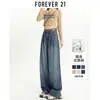 Jeans Vintage Azul de Perna Larga Feminino Outono e Inverno Nova Chegada com Forro de Lã Design Plissado Cobre o Quadril Calças Emagrecedoras