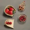Mini cesta tejida de bambú, cesta de frutas tejida artesanalmente creativa, cesta de almacenamiento para el hogar, pala para verduras, cesta para lavar arroz