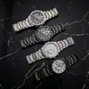 Calendário de atacado em estoque, novo relógio de quartzo de três ponteiros para homens, pulseira de aço com textura fosca, relógio simples de comércio exterior para homens