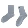 GOOD FA Outono/Inverno 2026 Meias Esportivas Casuais Largas com Costura Grossa Bordadas com Letra para Mulheres, Sem Costura