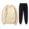 Traje deportivo para pareja de otoño e invierno transfronterizo, holgado casual de polar, suéter de cuello redondo, pantalones deportivos, conjunto ligero de dos piezas
