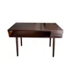 Mesa de Manicure Retro de Madera Maciza Estilo Americano, Individual o Doble, Estación de Manicure Simple con Aspiradora, Juego de Mesa y Silla para Manicure, Modelo Económico