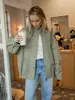 Chaqueta de Trabajo de Corte Holgado a la Moda con Cuello de Solapa para Mujer Otoño/Invierno 2026 Nueva Sencilla Casual Abrigo de Algodón Puro para Mujer