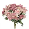 Ramo de Hortensias Rosas de 7 Picos Ramo de Flores Artificiales para Boda Ramo de Flores Falsas Decoración Simple para Mesa de Sala de Estar en Casa