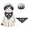 Fantasias de Halloween para Pets Gato Engraçado Peruca Explosão Pet Lenço Triângulo Estampado Babador Festa