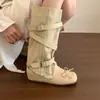 Botas de hebilla retro de Hong Kong apiladas para mujer, nuevos zapatos de tacón bajo Mary Jane de moda de verano de dos vías, sandalias caladas